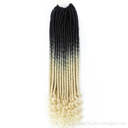 Wholesale Synthetic Hair Hot Selling Crochet Braiding Hair Extensions Faux Locs Deep Curl 20inch Goddess Faux Locs